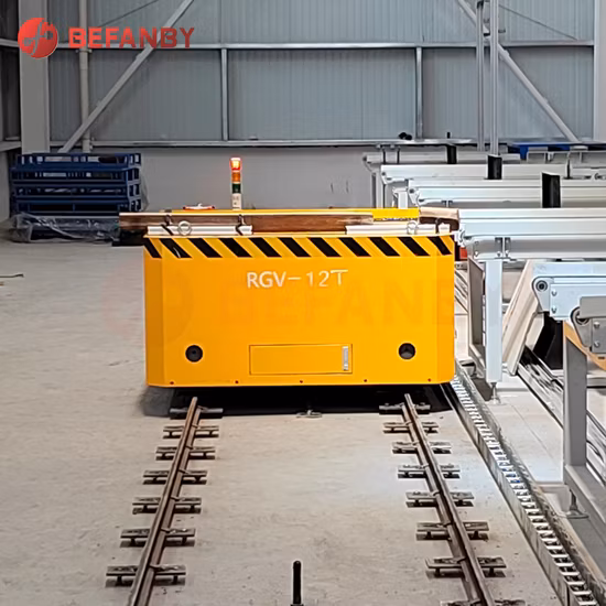 10-Tonnen-Rgv-Multidirektional-Hochleistungs-Mover-Flachwagen mit Schienenführung